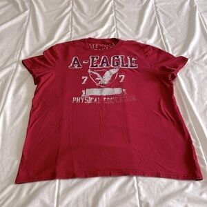 American Eagle Outfitters Red Athletic Fit Logo T-Shirt Size Large
